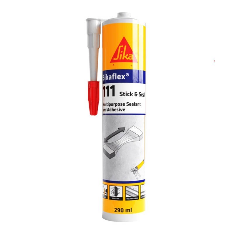 Sikaflex 111 Stick & Seal - однокомпонентный, пластичный, клей-герметик, белый, 290 мл
