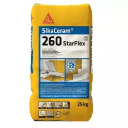 SikaCeram 260 StarFlex Weiss - Белый клей для керамической плитки на основе цемента класса C2TES1, 25 кг