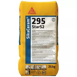 SikaCeram 295 StarS2, C2TES2 - Серый клей для крупноформатной плитки, 25 кг