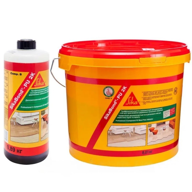 SikaBond®-PU 2K (A+B) - Двухкомпонентный полиуретановый клей, 8.9 кг