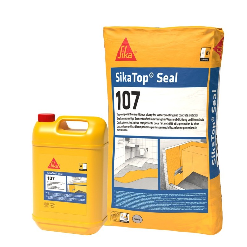 Двухкомпонентная минеральная гидроизоляция SikaTop® Seal 107, 20 кг + 5 кг