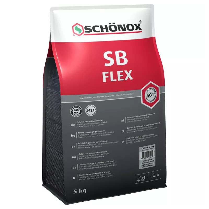 Schönox SB Flex (family) Цементна затирка для широких швів (фасади, клінкер) 5 кг